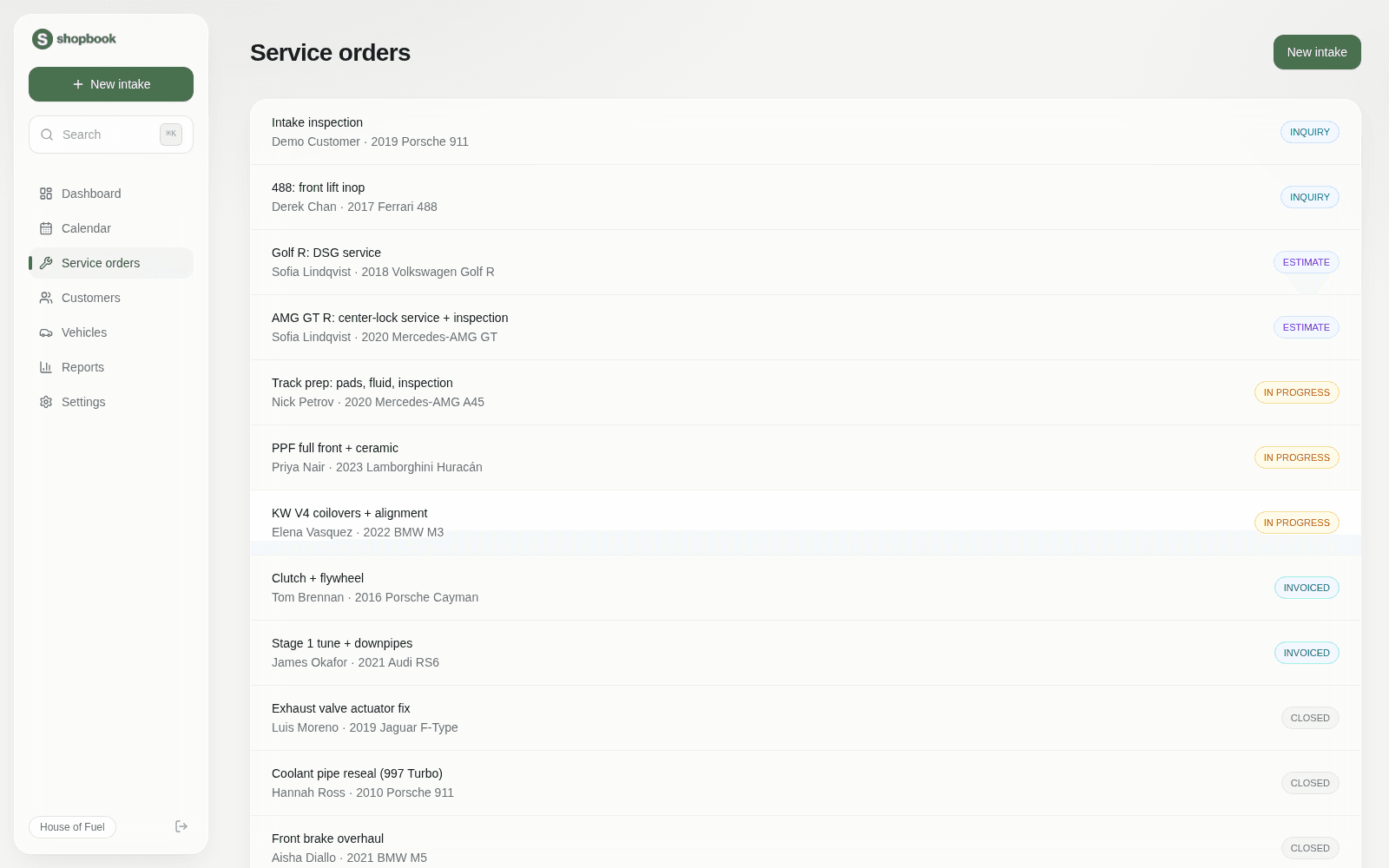 Estimate to invoice, one thread.
